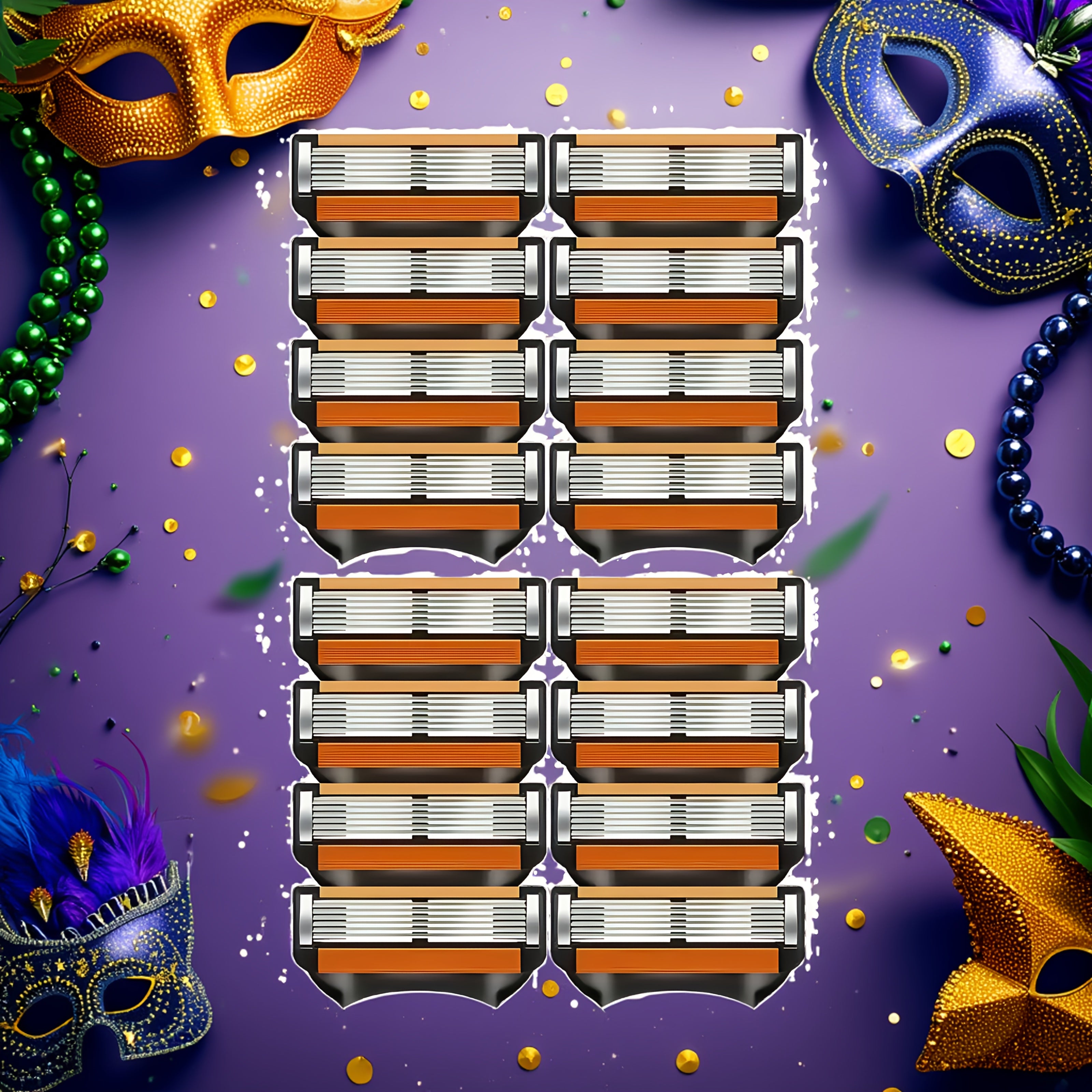 TEMU Compatible With Fusion 5, 32-24-16-12 Replacement Blades, Classic Men's Razor Set, Manual Safety Razor With Replaceable Blade And Shaving Kit,