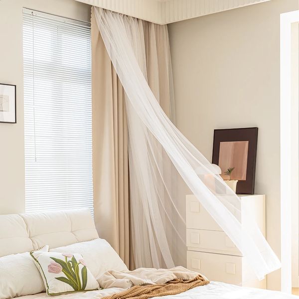 YanYangTian High Quality Black Gauze Lace Curtain Decoration French Living Room Decoration Princess Style 240828