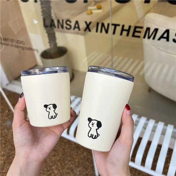 Mugs Cartoon dog coffee cup 304 stainless steel leak proof hot cup water cup hot dog coffee cup Q241011