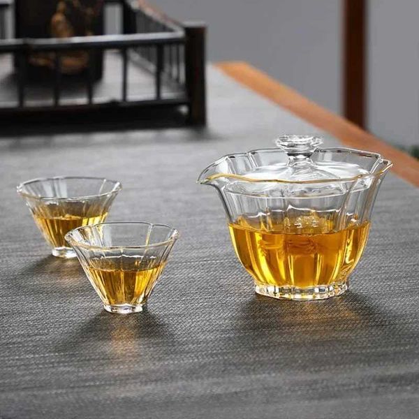 Transparent glass tea tray heat-resistant tropical filter mesh Kung Fu tea making tool household beverage cup Y250118