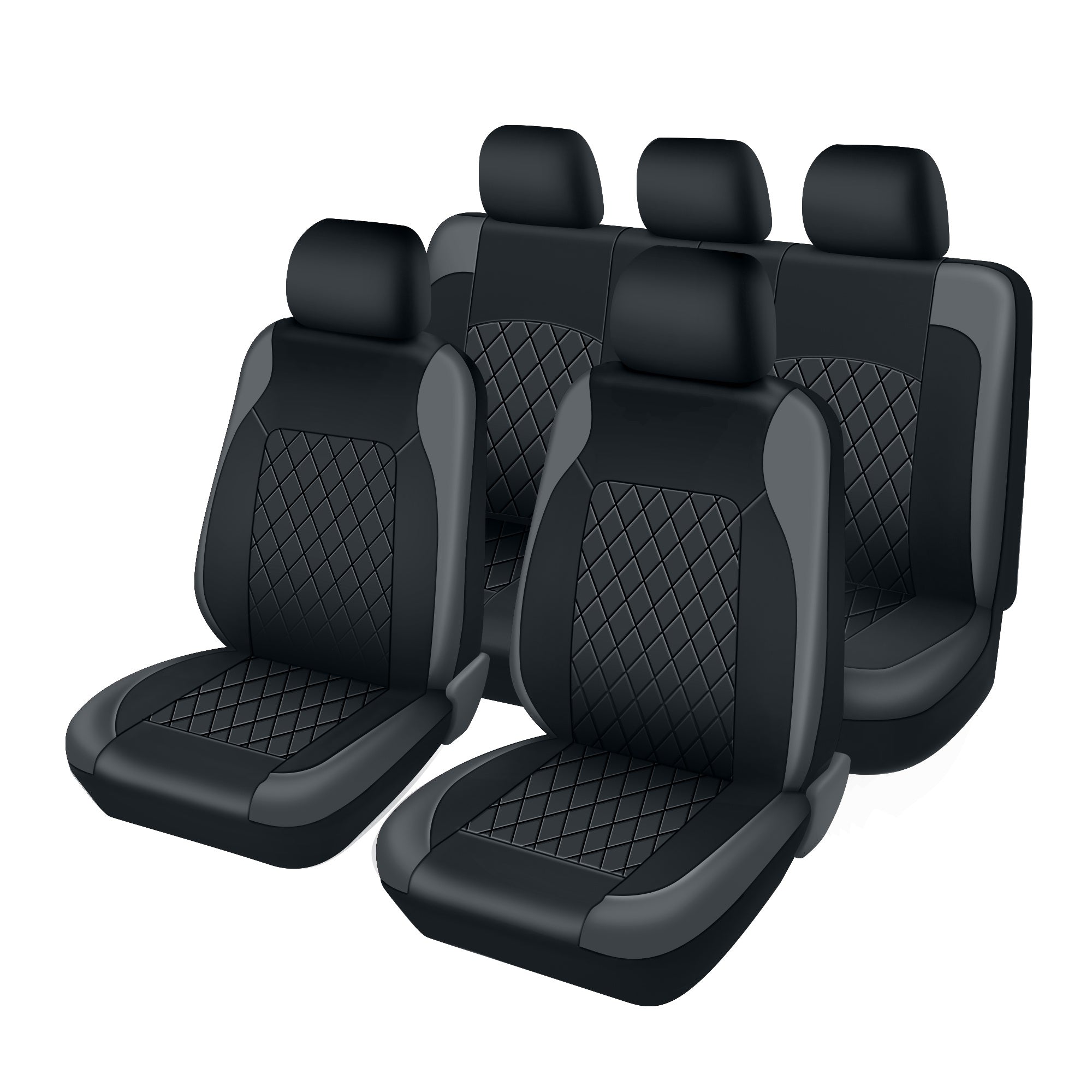 TEMU Universal Full Set Leather Car Seat Covers For 5 - Seat Suvs And Automotive Trucks - Front Seats And Rear Bench, Scratch - Proof And Fitting To