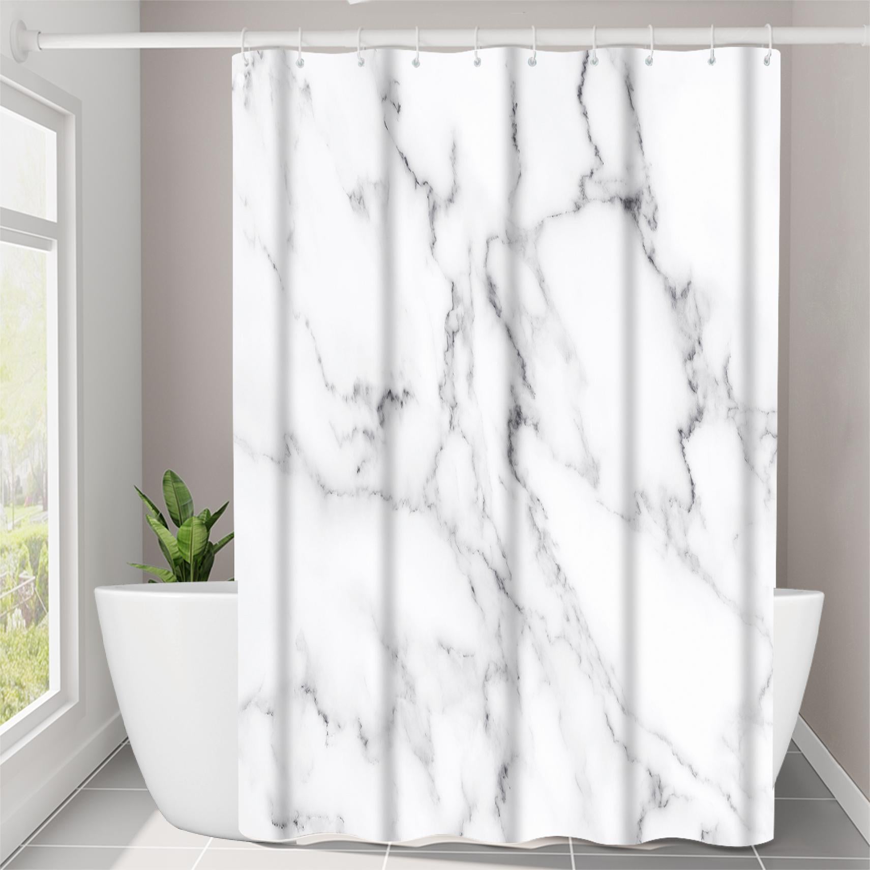 YL-37002 Manufacturer Spot Digital Printed Fabric Shower Curtain Waterproof Thickened Bathroom Partition Curtain with Hook Cross-border Supply