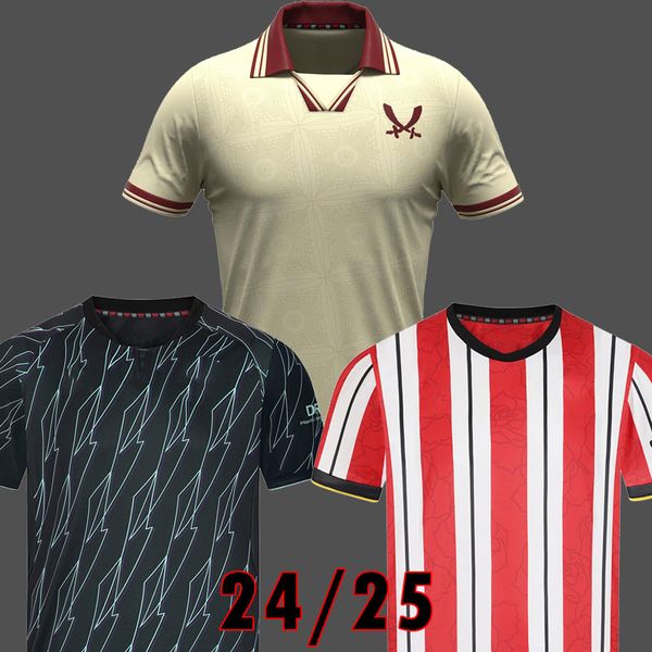 2024 2025 Sheffield United Soccer Jerseys Home Kit away jersey 24 25 football shirts men and kids sets tops