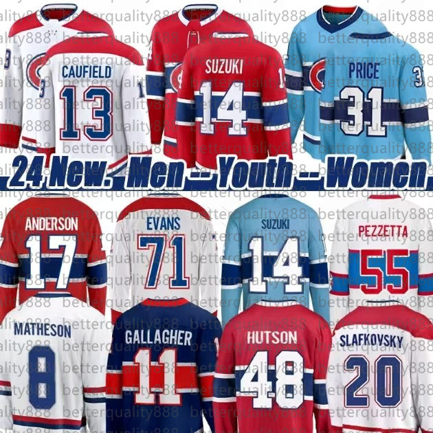 #93 Demidov montreal hockey jersey #14 Nick Suzuki #48 lane Hutson #8 Mike Maeson #35 Sam Montembeault #20 Jur Slafkovsky #31 Carey Price canadien j