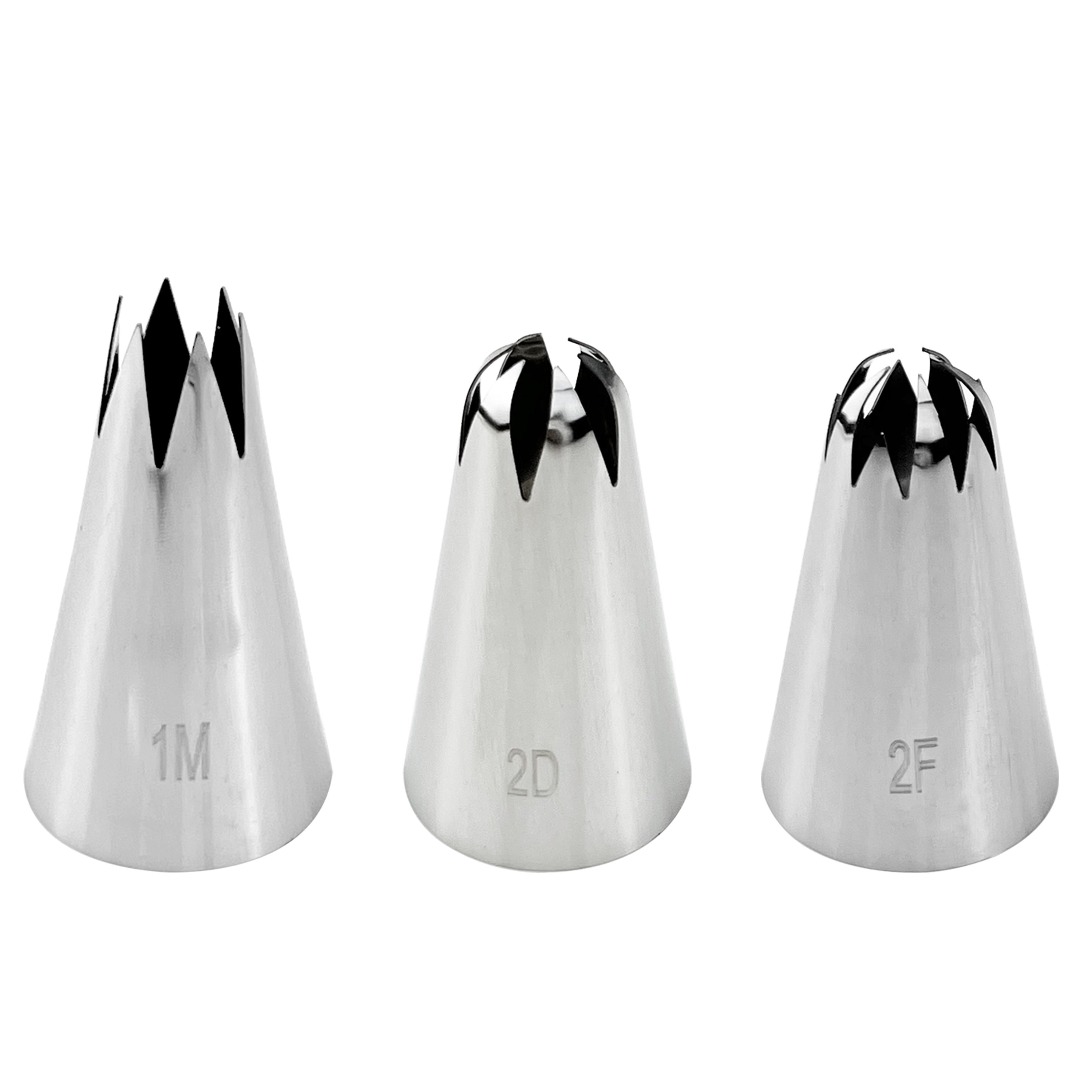 TEMU 3pcs Shape Cake Cream Piping Nozzle, Stainless Steel Cake Decorating Tool Cake Piping Nozzle Kit For Baking Diy Cupcake Cookie Birthday Cake