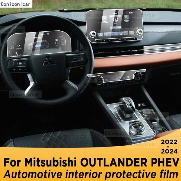 Other Interior Accessories For MITSUBISHI OUTLANDER PHEV 2022-2024 Gearbox Panel Navigation Screen Automotive Interior TPU Protective Film A