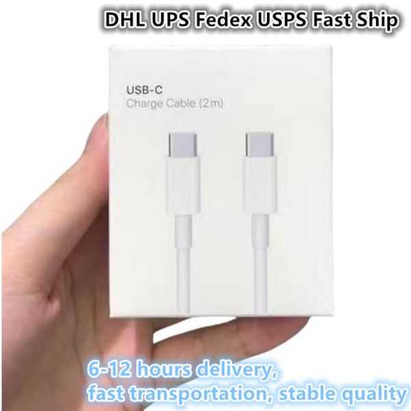 OEM Quality 2m 6FT USB PD 60W 20W 12W Type C to C Super Fast Charging Cords Quick iPhone Charger Cord iPhone Cable for iPhone 14 13 12 11 X