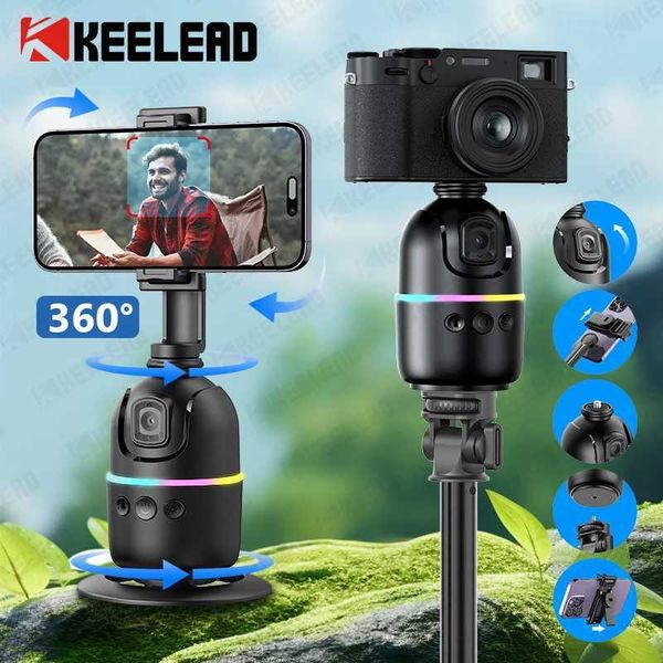 Stabilizers KEELEAD Gimbal Stabilizer for Smartphones and Cameras. 360 Auto Rotation Desktop Stand Gesture Control AI Intelligent Tracking S