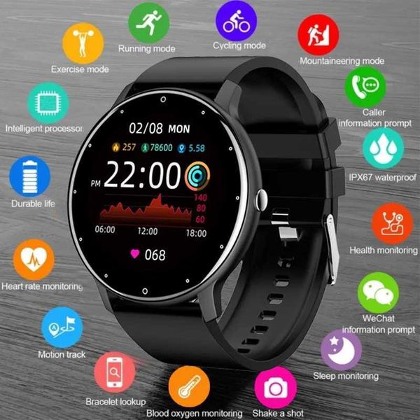 ZL02D Men Smart Watch Full Touch Screen Sport Fitness Tracker IP68 Waterproof Bluetooth Smartwatch for Men Women Smartphone M240824