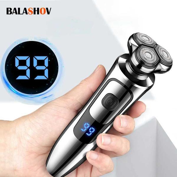 Electric Shaver Man Rechargeable Razor Shaving Knife Whisker Knife Household Portable Floating Three Tip Water Wash Y240807 Y240807