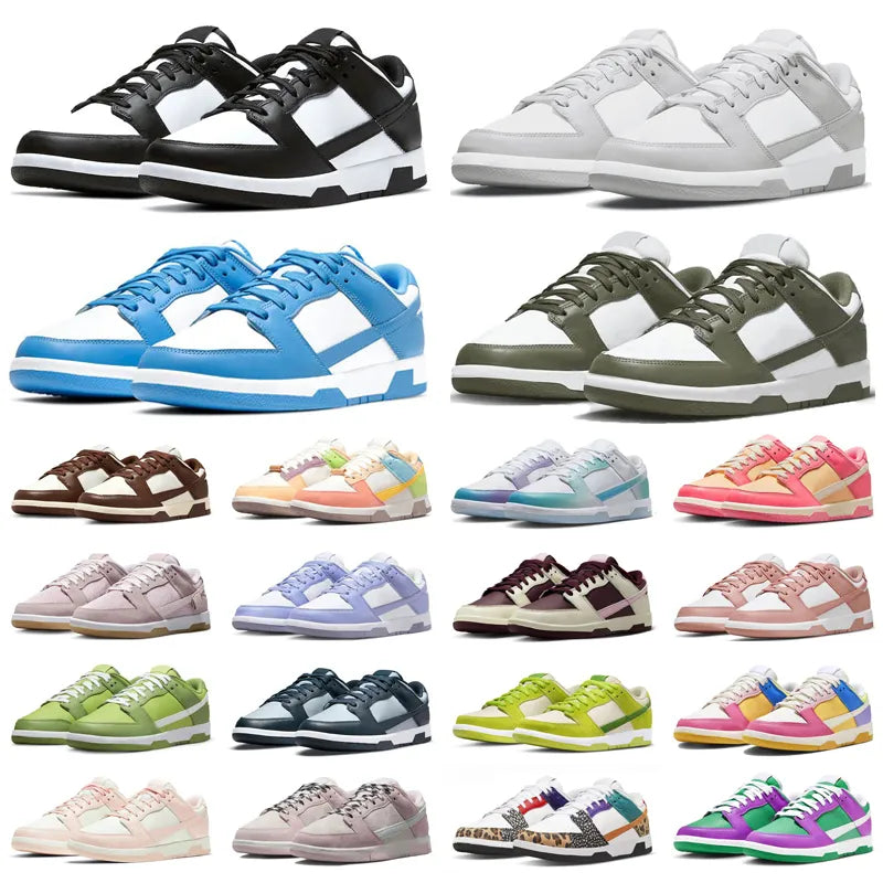 2023 men women shoes sneakers White Black Panda Grey Fog UNC GAI Varsity Green Laser Orange Syracuse Mummy Coast Candy mens flat trainers