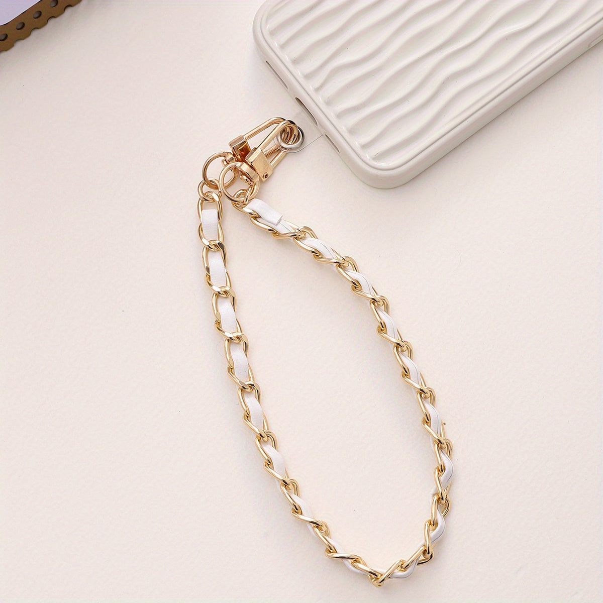 TEMU Colorful Leather Chain Short Mobile Phone Lanyard With