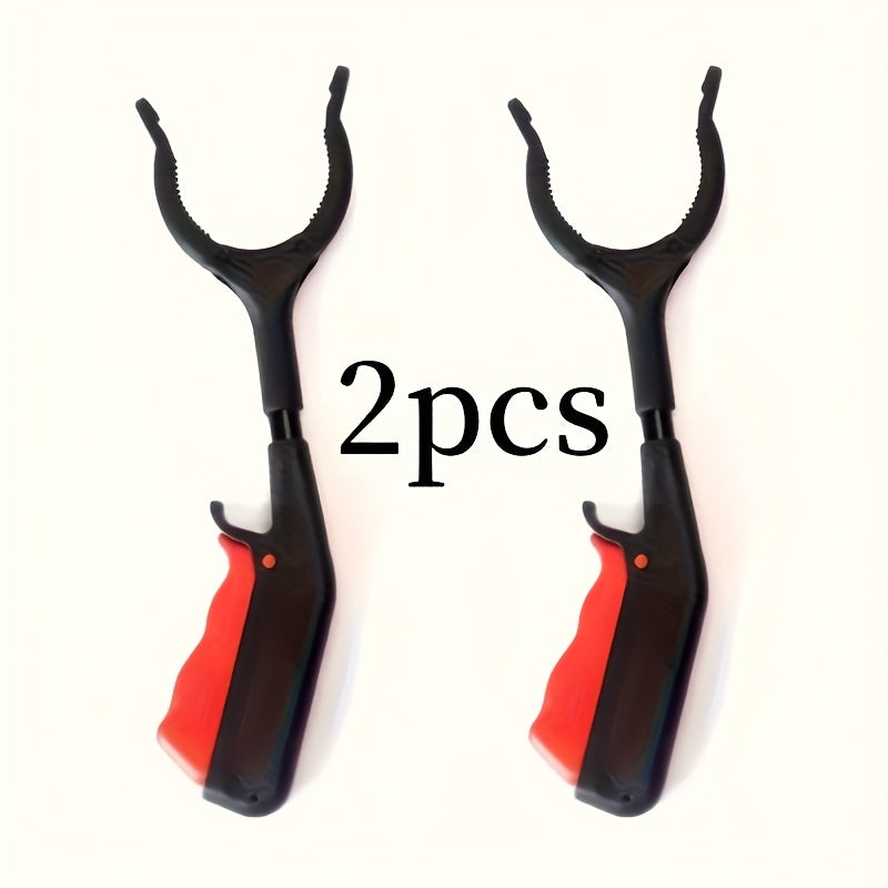 TEMU 2pcs Long-handle Trash Picker Tools For Outdoor Workers - Ergonomic Black & With , Ideal For Picking Up Litter And , Trash Picker