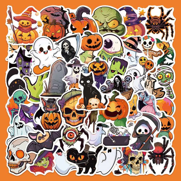 50 Halloween for laptops, hand books, phone cases, insulated cups, lage decorations, waterproof stickers