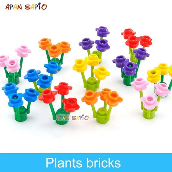 120 sets of DIY architectural block diagrams brick flower plants educational creative sizes compatible with 33291 childrens toys CL240827