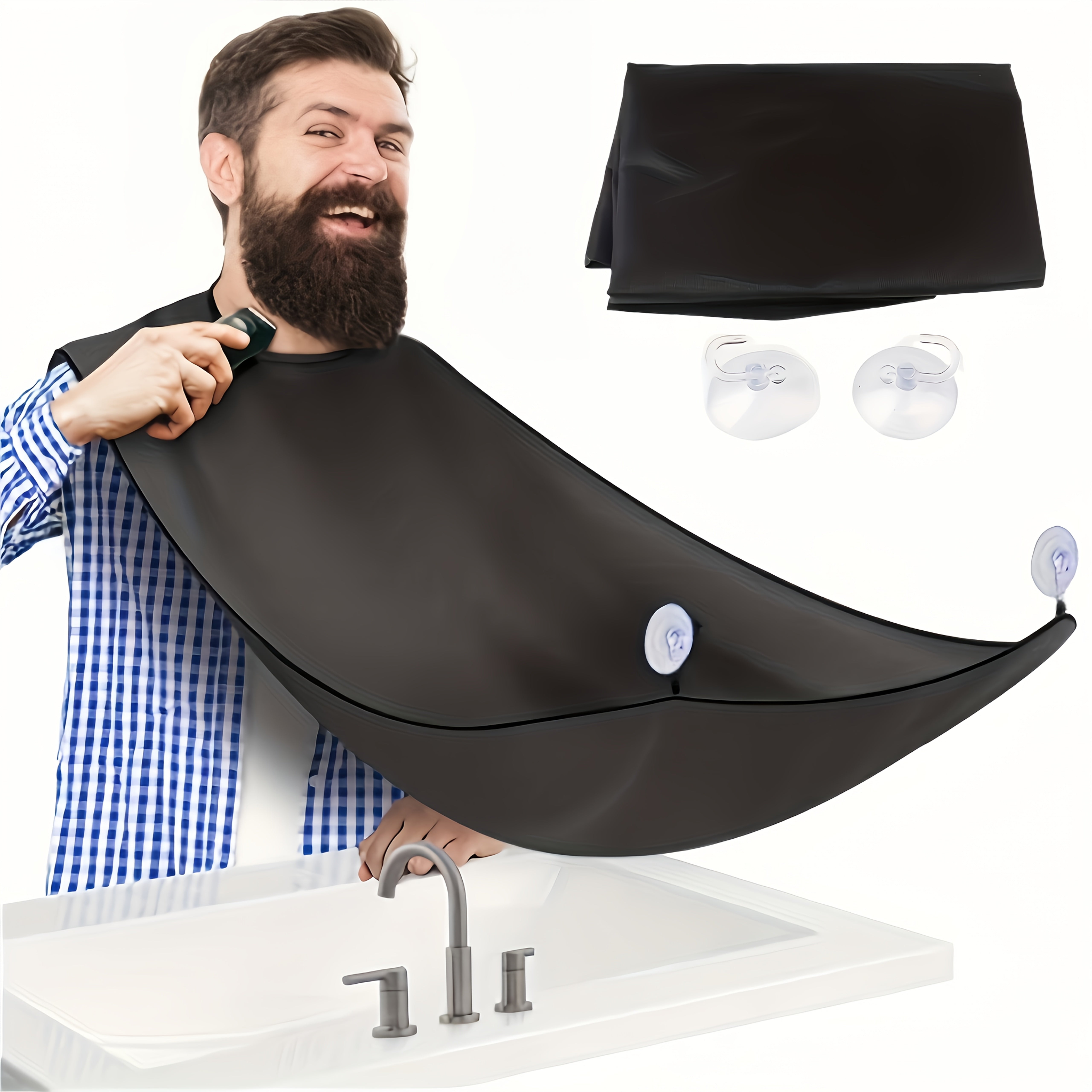TEMU Stylish Premium Leak Proof Beard Shaving Apron For Men Barber Grade Beard Apron Adjustable Shaves(appeals To Pro Quality )