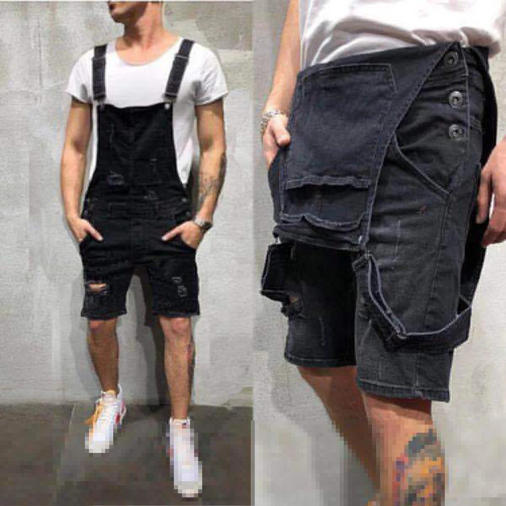 Fashon Mens Bib and Brace Overalls Work Trousers Dungarees Casual Jumpsuit Romper Black Blue 250729