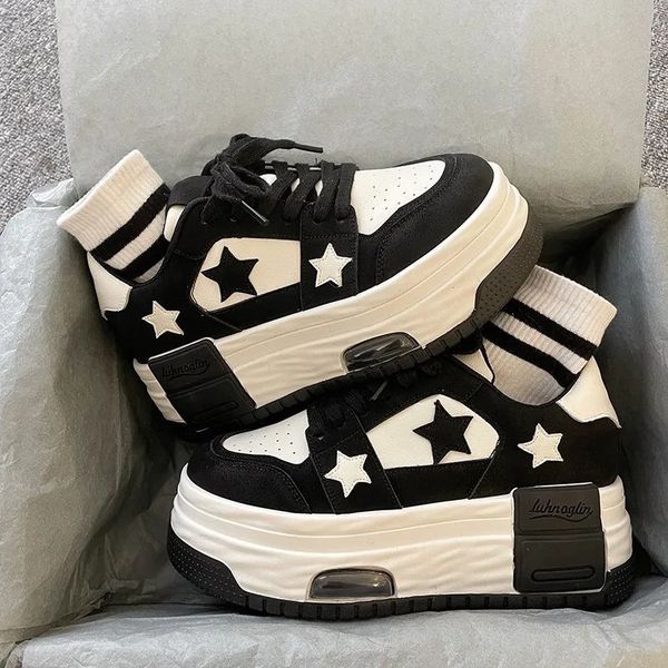 Moda Women Sneakers Spring Skateboard treina sapatos de tênis de tênis de tênis Plataforma casual Plataforma Vulcanized Shoes Versátil 25011