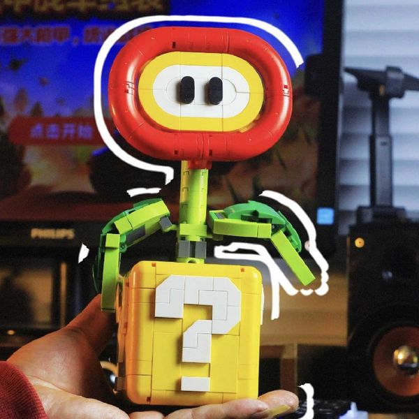 Blocks MOC Piranha Plant Potted Flame Flower Assembled Model Fit 71426 Building Blocks Bricks Children Puzzle Toys Kids Christmas Gifts Y250