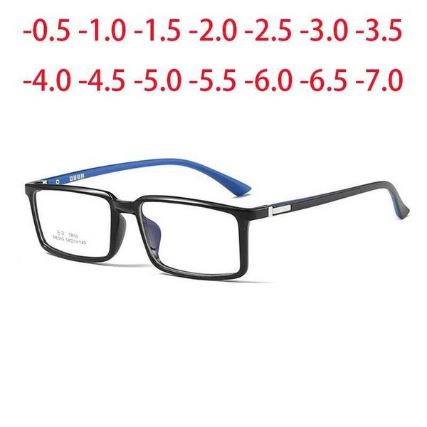 TR90 Men Women Squared Computer Glasses Anti Blue Light Prescription Finished Myopia Eyewear -0.5 -1 -1.5 -2 -3 -4 -5 -6 -6.5 -7XJ240907