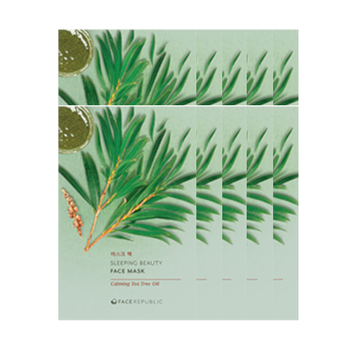 face republic Sleeping Beauty Face Mask - 23ml - CalmingTea Tree Oil (10ea) Set