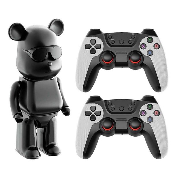 Communications Violent Bear Shaped TV Game Box Console with 2pcs Wireless Gamepads Upgrade Handle Classic Games 4K HDMI HD Output 25 Emulato