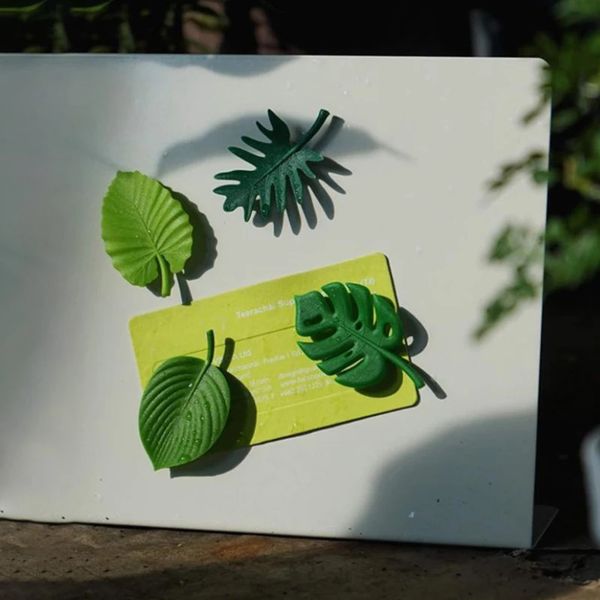 4Pcs Fridge Magnets ABS Mini Refrigerator Stickers Waterproof Fixing Tropical Leaves 241120