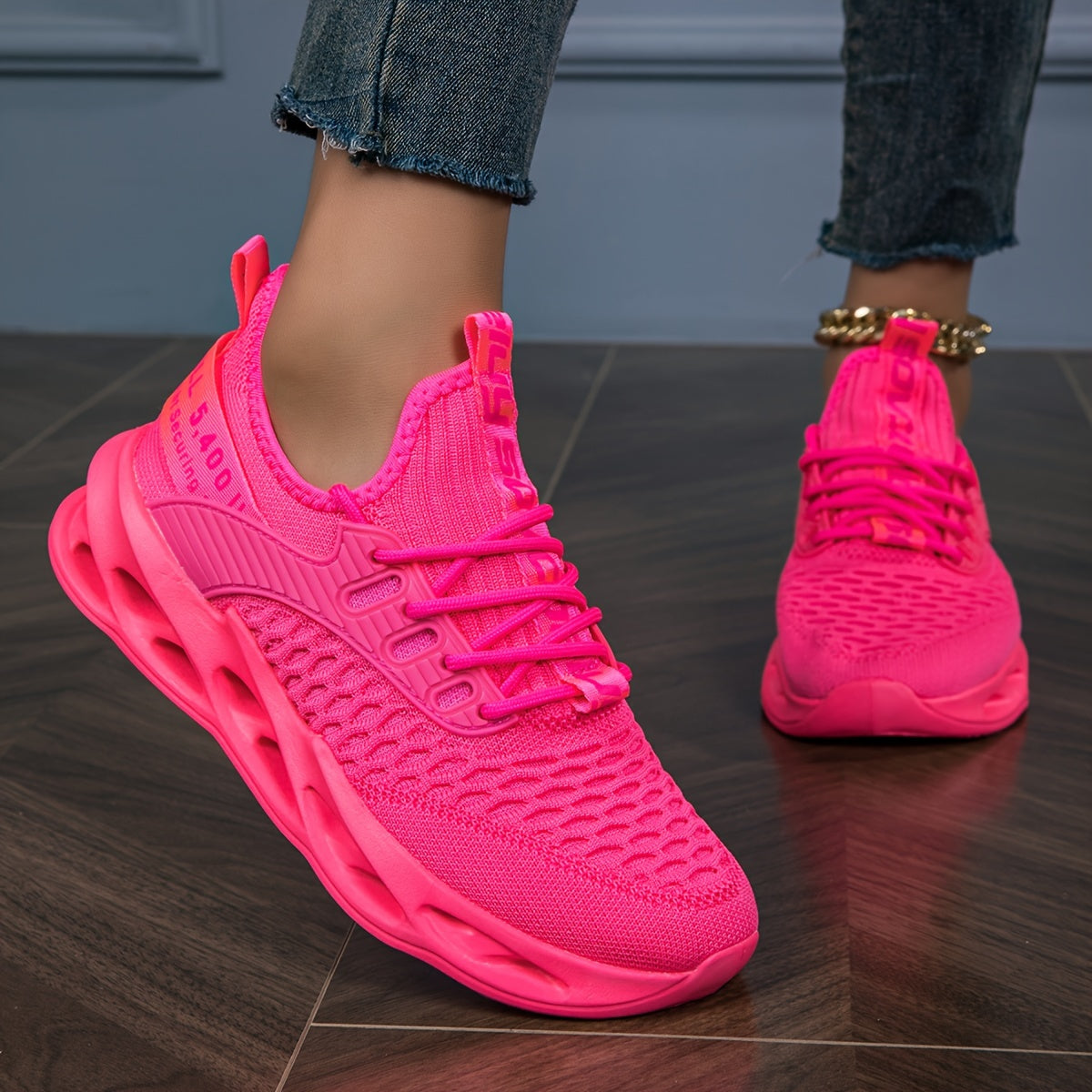 TEMU Blade Sole Non-standard Bottom High-end Elegant Comfortable Shock-absorbing Soft Rubber Outdoor Casual Shoes Fashion Sports Shoes Breathable