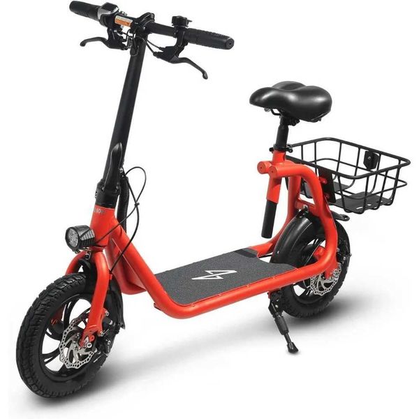 Combinente de bicicletas R1 - Scooter para adultos - Scooter dobrável com cesta de transporte de assento - Motor sem escova de 450w 36V H241