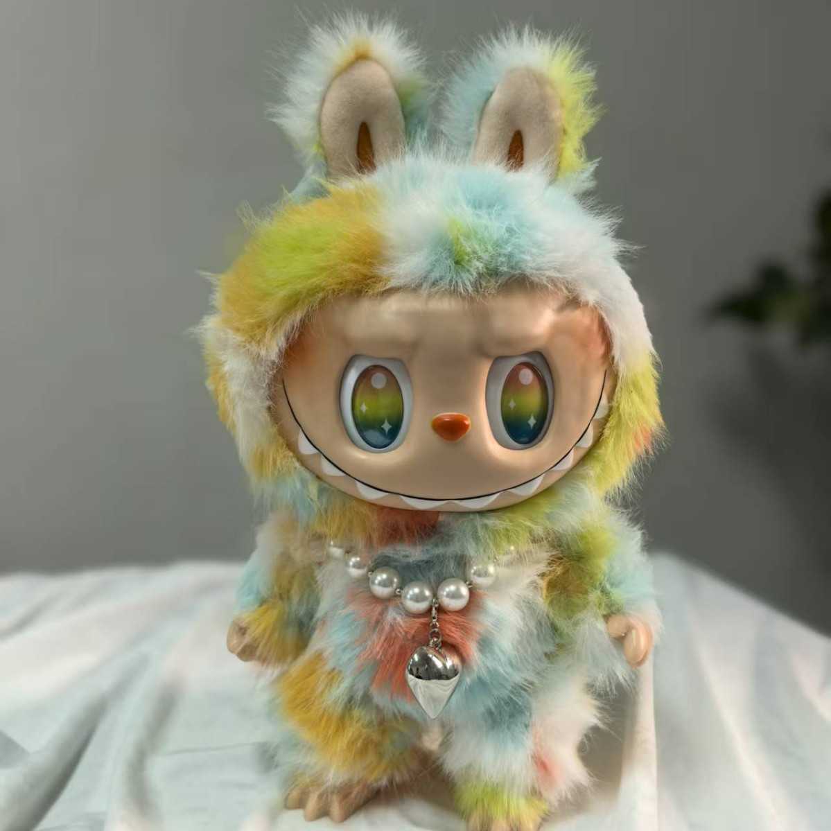 Labubu 38CM Colorful Blind Box Can Stand Can Sit Plush Toy Doll Pendant Figurine L250913