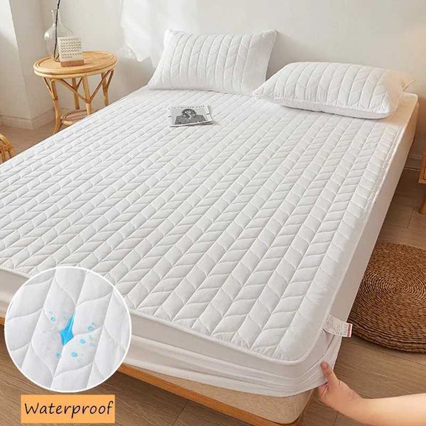 Waterproof mattress cover bedding cover white laminated bed sheet tampa de colch o household bedding elastic bedding (without pillowcase) W2