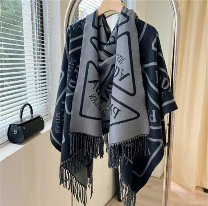 Stylish Women Cashmere Scarf Full Letter Printed Scarves Soft Touch Warm Wraps With Tags Autumn Winter Long Shawls 2Colors are optional