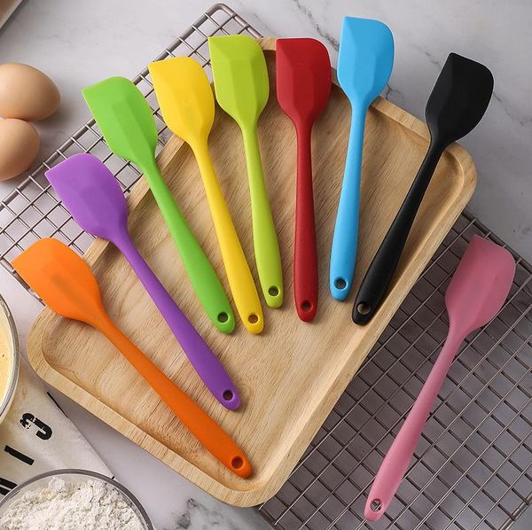 Multiple Color Silicone Baking Tools Spatula Heat-Resistant Non-stick Cooking Kitchen Utensils Non-deformable Soft Baking Spatula ni282