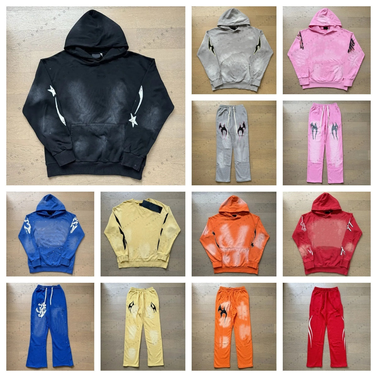 hell sstar hoodie Tracksuit classic mens hoodies casual trousers womens loose hiphop straight wide leg pants Hellness hoody helles hellsters hellly