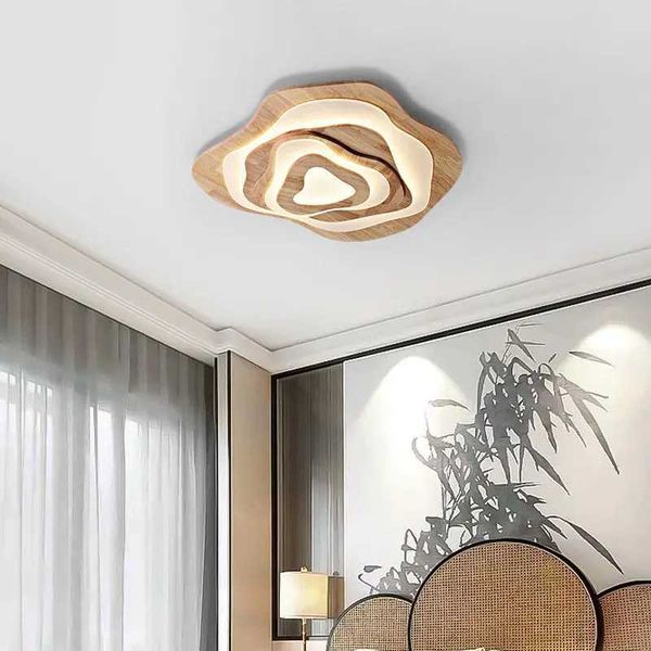 Modern Wood Led Ceiling Lights Japanese Irregular Shape Ceiling Lamp For Living Room Bedroom Kitchen Home Lighting Fixtures Z250120