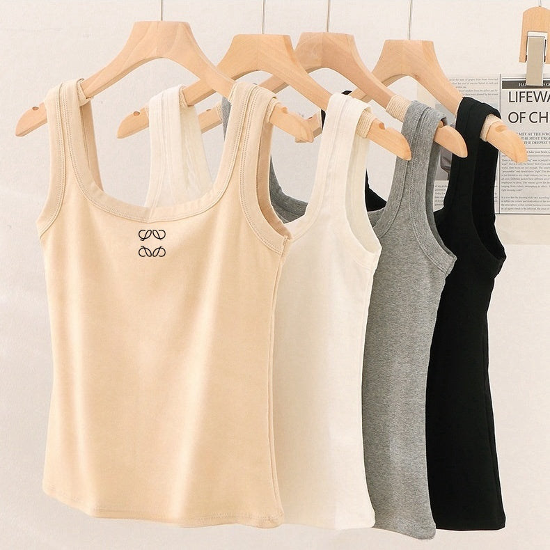 Womens Tank Top Summer Slim Sleeveless Camis Croptop Outwear Elastic Sports Knitted Breathable Tanks 09
