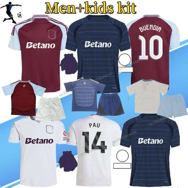 24 25 jerseys 2024 2025 KAMARA Buendia MCGINN DIGNE Bailey pau home away football shirts adult kit sets fans player