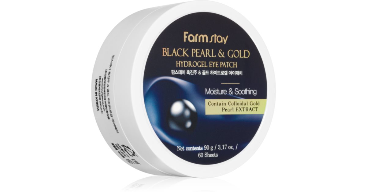 Farmstay Black Pearl & Gold hydrogel øyekonturmaske 60 stk