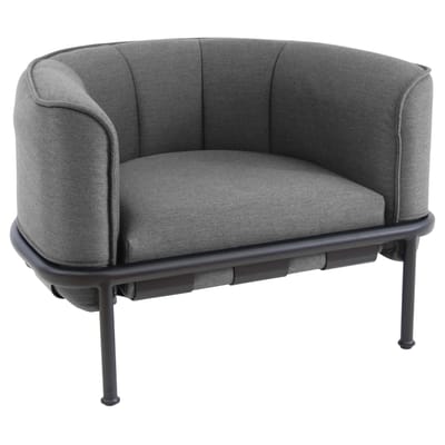 Emu - Fauteuil rembourré Dock - Noir - Tissu batyline de Ferrari - Designer Sebastian Herkner