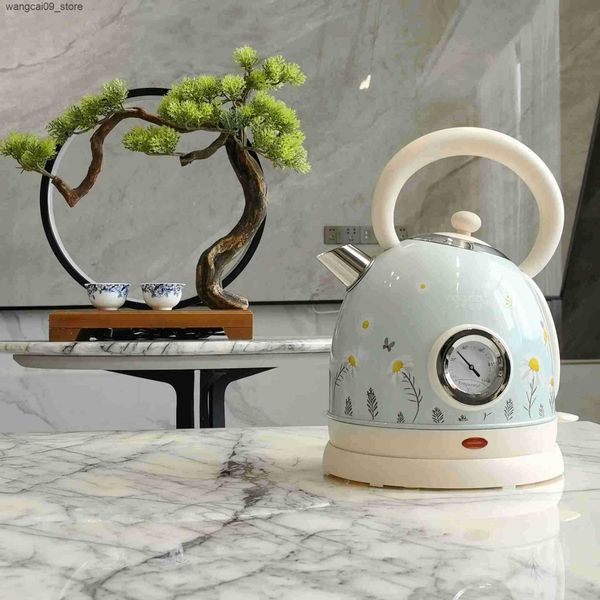 Health Pots Vintage Electric Kettle with Painted Boil Kettle Teapot 304 Stainless Steel Household Electric Kettle J241116