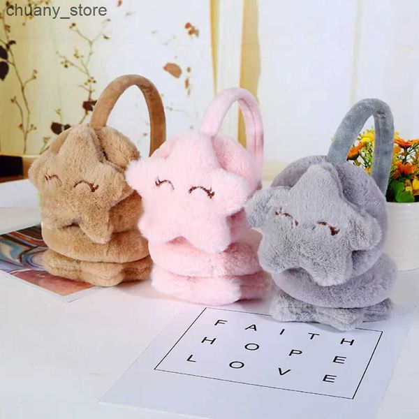 Ear Muffs Winter Outdoor Star Face Plush Earmuffs Accessories Soft Thick Warm Ear Cover Solid Headphone Earlap for Boys Girls L240910