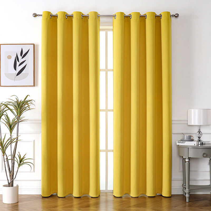 YL-32031 Cross-border high-precision full-light-blocking matte cloth finished curtains wholesale curtain