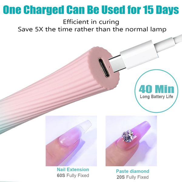 Rechargeable Nail Lamp Handheld UV Light For Gel Nails Mini Nail Light Portable LED Nail Lamp Nail Dryer For Gel Nail Polish