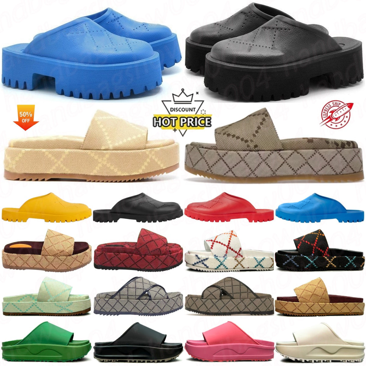 Angelina Platform sandals designer Skeleton Slippers slides men women Black Camel Canvas Beige Light Pink Jacquard Denim Thick Sole Sandal Letter Ru