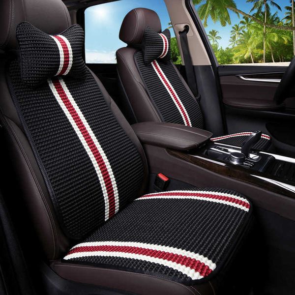 Covers Ice Silk Car Cushion Front Main Passenger Small Waist Half Surround Split Single Seat Cover Summer T240408
