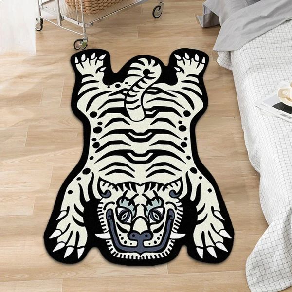 Tiger Carpet Bedroom Home Cute Animal Rug Living Room Decor Area Rugs Kid Creativity Cartoon Bedside Floor Mat Antislip Doormat 240802