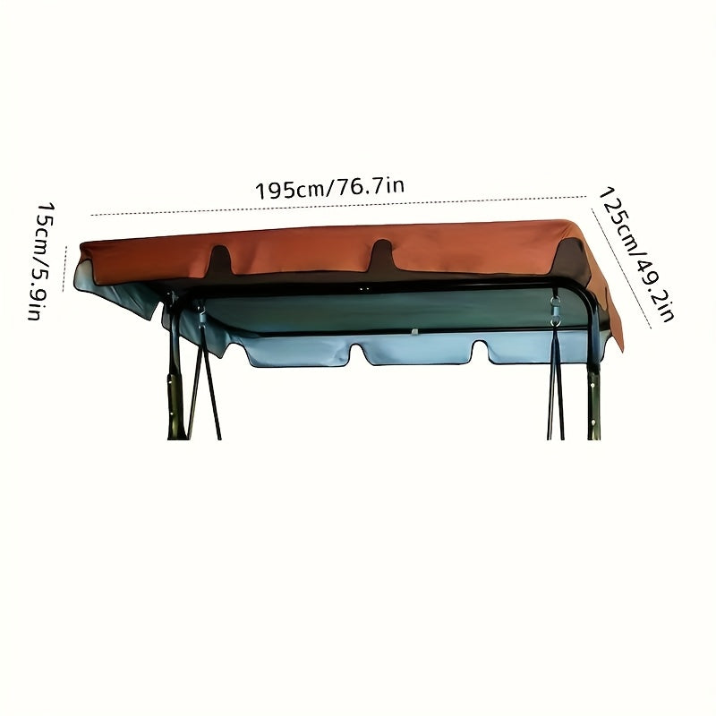 TEMU Lovewe Outdoor Patio Swing Chair Canopy, 3 Seater Weather-resistant Anti-uv Swing Top Cover, Heavy Duty Durable And Stable Rip-resistant Garden