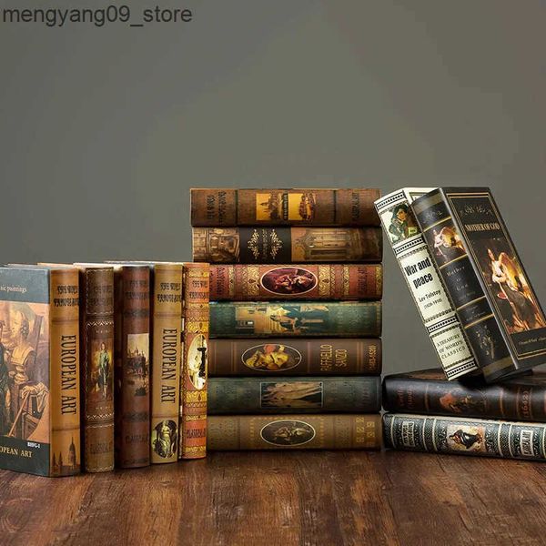Other Home Decor 5pcs European Retro Fake Book Study Prop Books Decoration Living Room Cabinet Simulation Books Accessories Gift Home Decor