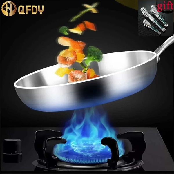 Pans Frying pan 304 stainless steel Woks non stick frying pan 22-24-26-28cm cooking pan flat frying pan sensing gas cookware J241207