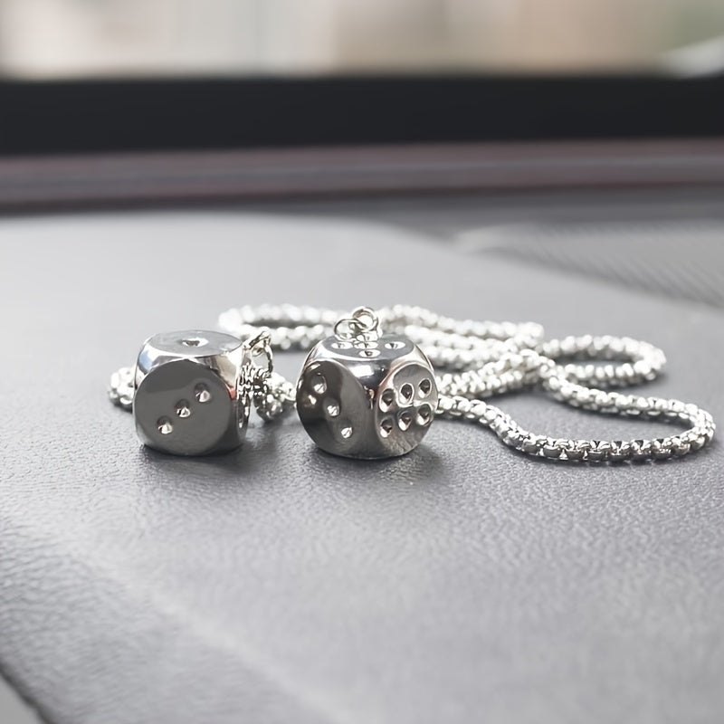 TEMU Creative Dice Car Pendant, Rearview Mirror Pendant, Add A Touch Of Style To Your Car, Make The Driving Time Better Small Accessories